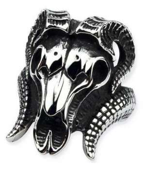 Anillo Cabeza Cabra Acero
