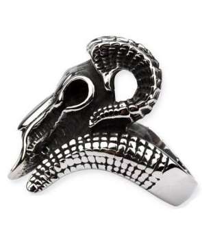 Anillo Cabeza Cabra Acero 2