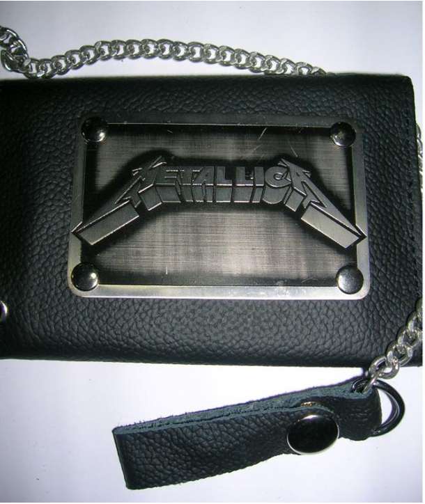 Cartera Cuero METALLICA - Logo Clásico con cadena