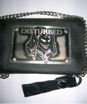 Cartera Cuero DISTURBED - Logo con cadena
