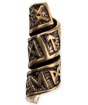 Adornos Anillo para Barba Runas Bronce