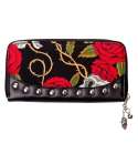 Cartera Alargada Skulls And Roses