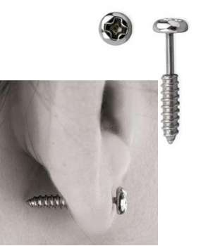 Pendientes Tornillo Acero (Par)