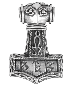 Colgante Martillo Thor Runas Plata