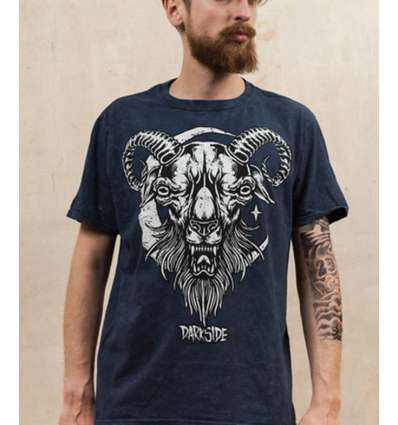 Camiseta Goat Cabra Azul Acid Wash