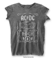 Camiseta para chica ACDC - For Those About To Rock Gris Vintage