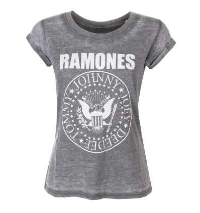 Camiseta para chica RAMONES - Sello Presidencial Gris Vintage