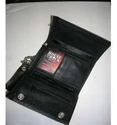 Cartera Cuero Calavera Sombrero con cadena 2