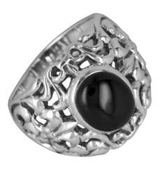 Anillo Piedra Negra Plata