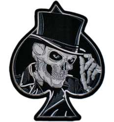 Parche  Calavera As de Picas Chistera Bordado