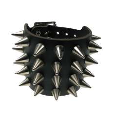 Muñequera Cuero cono pequeño 4 filas