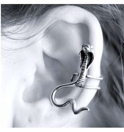 Pendiente de cartilago Serpiente Cobra Plata (unidad)