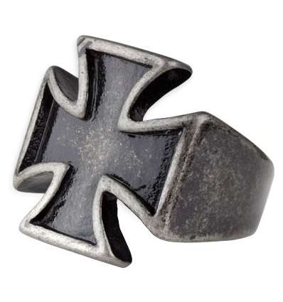 Anillo Iron Cross Cruz de Malta Black Acero